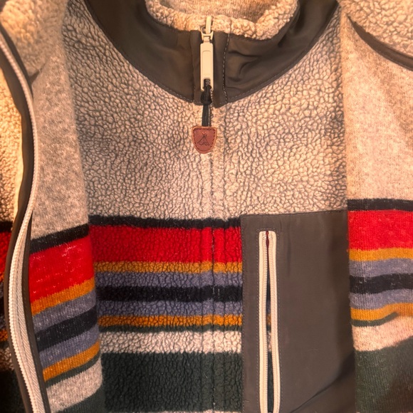 Pendleton Jacket & Vest Set National Park Glacier Stripe Sherpa Mens S/M fullZip - Picture 4 of 14